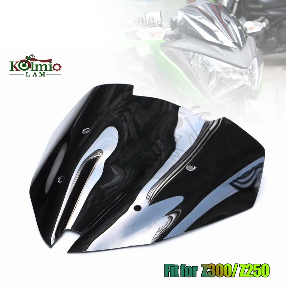 FIT na rok 2013 - 2018 Kawasaki Z250 Z300 Motocykel čelného skla čelného skla Z 250 Z 300 2014 2015 2016 2016 2017