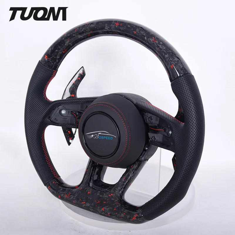 Fit pre Audi A3 8Y A4 B8 A6 C6 A7 Q3 Q5 S3 8V S4 RS3 RS7 TT 8J MK2 R8 SQ5 Sports Forged Carbon LED CARS volant