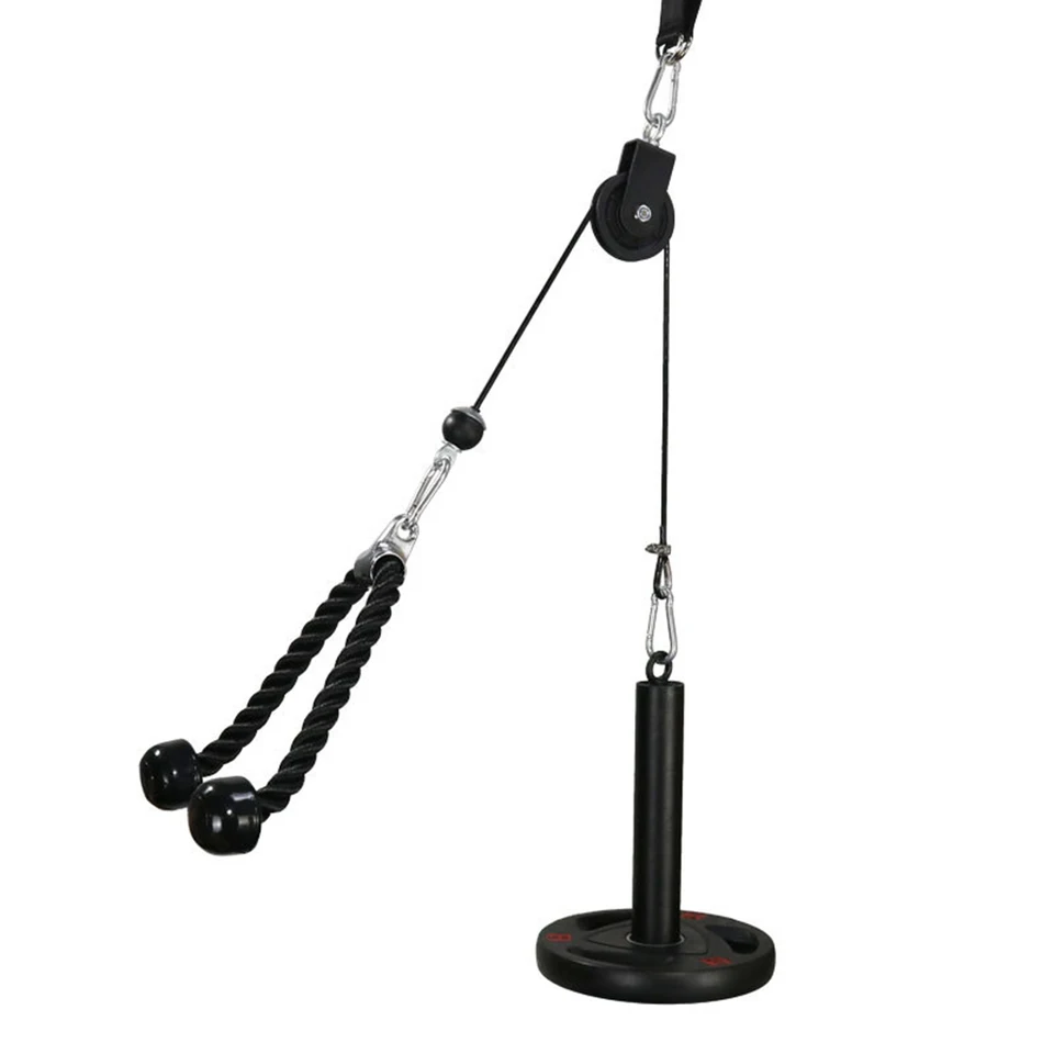 Fitness lat Lift kladka Systém Cvičenie lana lišta hrudník na hrudi s pulzne nakladacím kolíkom Tricep lano zavesenie remienka karabínu