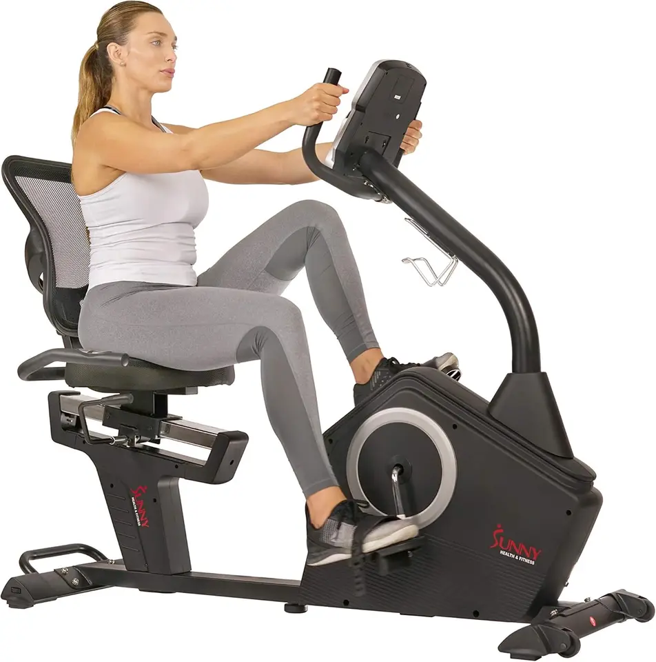 Fitness programovateľné 16 úrovne elektromagnetického odporu ležiaci cvičebný bicykel s 24 predbežnými tréningmi a