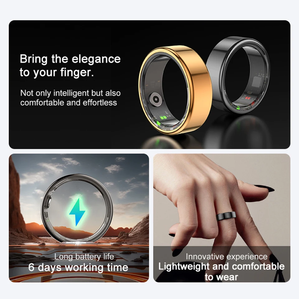 Fitness Smart Ring Smart Ring Bluetooth 5.1 Sleeper Fotoaparát diaľkové ovládanie Viacnásobné cvičebné režimy Nositeľné fitness prsteň inteligentný prsteň