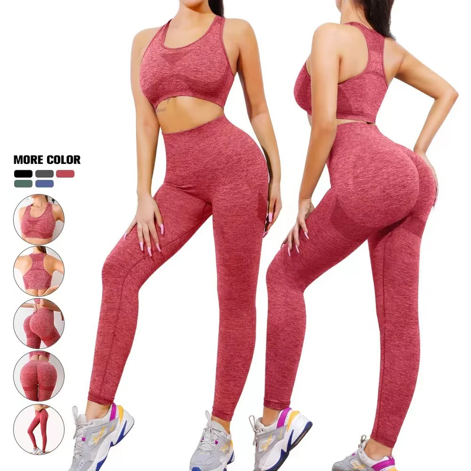 Fitness Women Sport Bra bezšvové legíny súprava s vysokým pásom elastické ženské jogové nohavice oblečenie pre telocvičňu Rýchle suché štíhle nohavice
