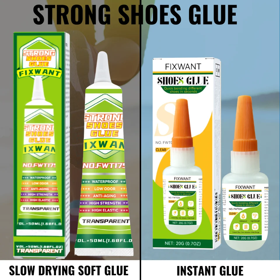 Fixwant Strong Shoe-Repairing Glue Super univerzálne nepremokavé okamžité / mäkké a anti-starnutie profesionálneho nástroja