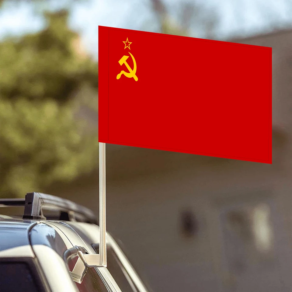 Flagnshow 100% Polyester Ruská únia sovietskej socialistickej republiky Vlajky automobilov