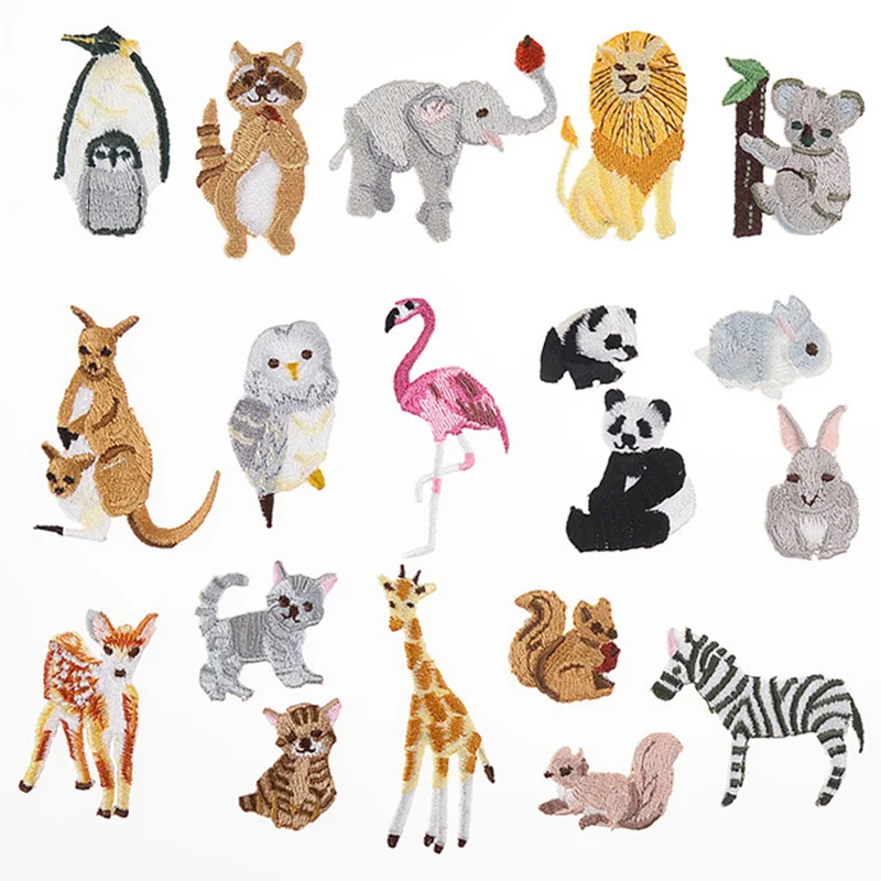 Flamingo Lion Panda Elephant Animal Iron na škvrna