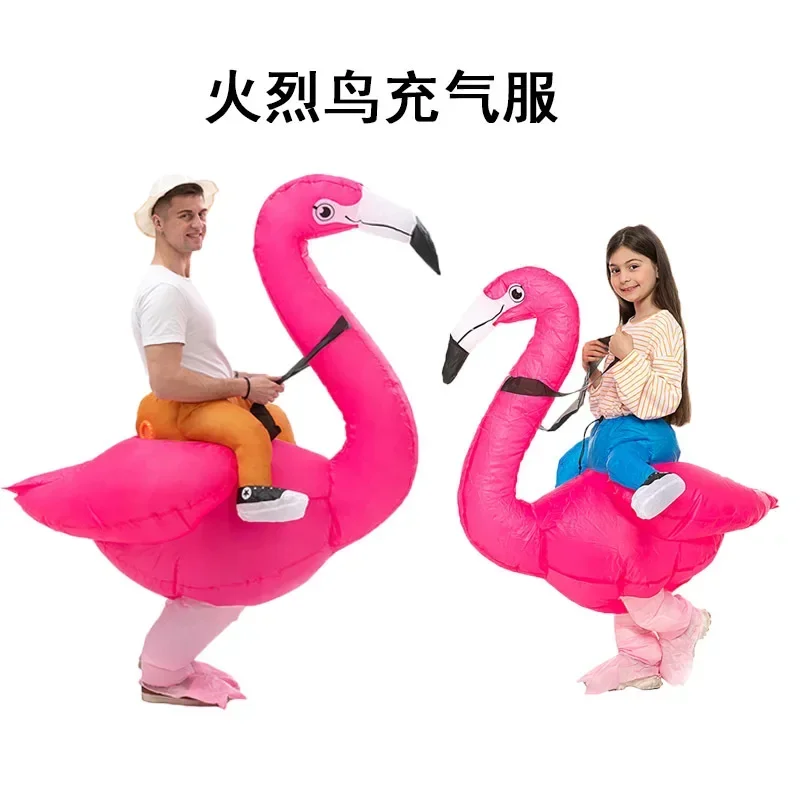 Flamingo nafukovací kostým dospelé deti Halloween cosplay anime zoo maskot šaty na festival leteckého festivalu festival oslavu sewd1
