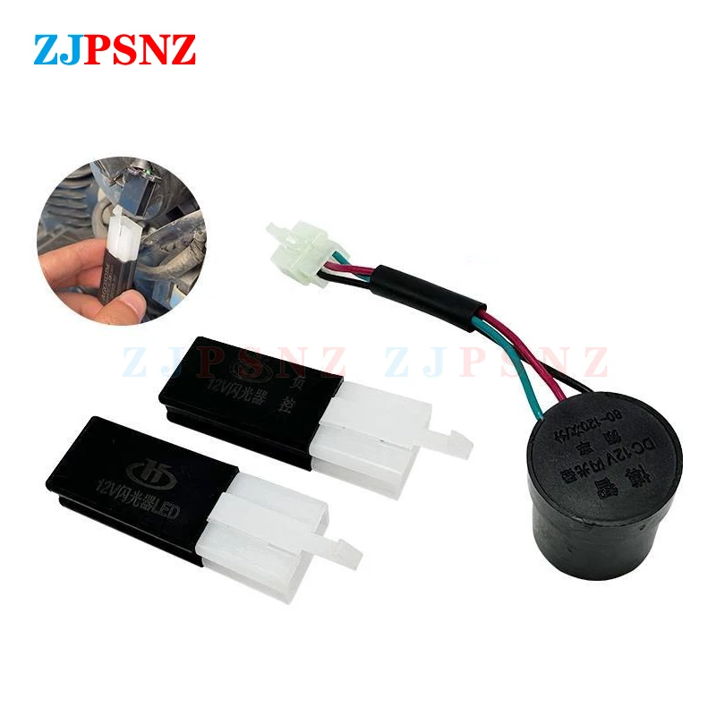 Flasher Relay Turn Signál DC12V 48V-64V 2PINS 3PINS BUZZER BLSKER FLOSHER RELE BLINKER INDICATION LED BLASTERS Otočte svetlé signály