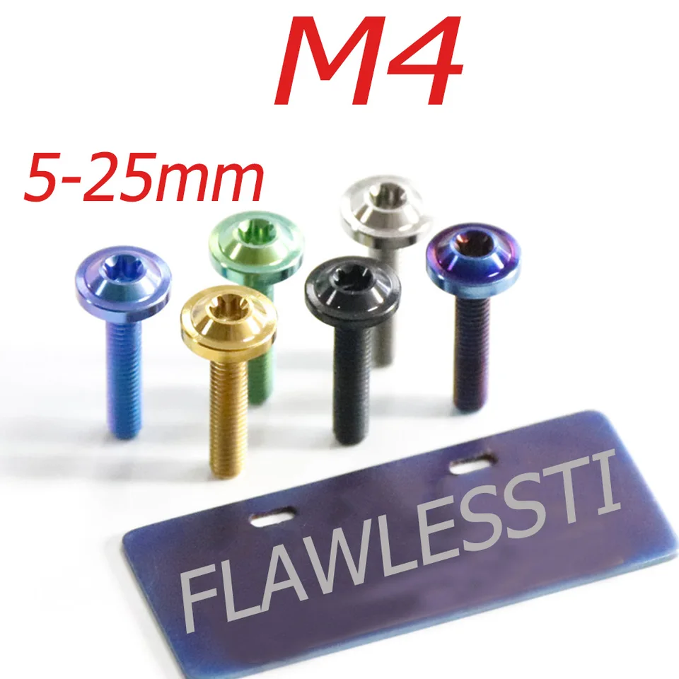 Flawlessti gr5 titánový skrutka M4 × 5-25 pre Yamaha xmax 300 Nmax 155 Honda Forza 350 Wave 125i