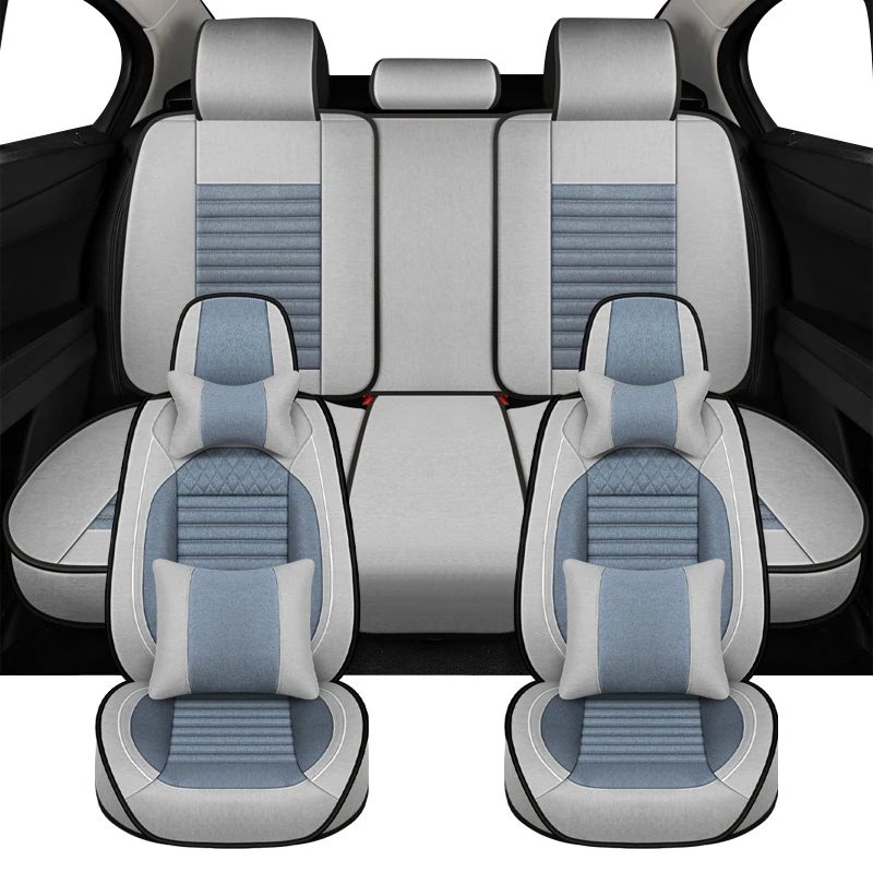 Flax plne nastavený univerzálne kryty autosedačiek pre Ssangyong Actyon Sport Rexton Rodius Kyron Korando Auto Interior Accessories