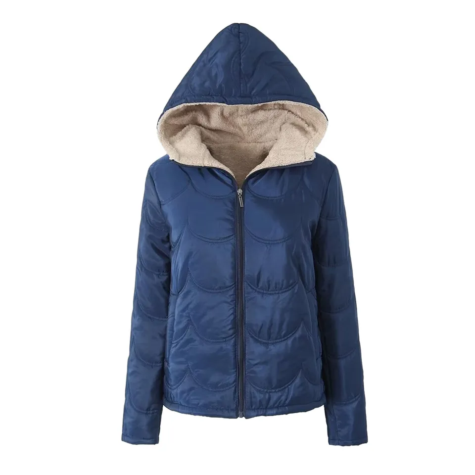 Fleece Zipp bunda kabáty Dámsky kabát padá a zima zahustená pohodlné fuzzy vlnené kabáty pre ženy, ktoré sa chystajú na veterné breaker