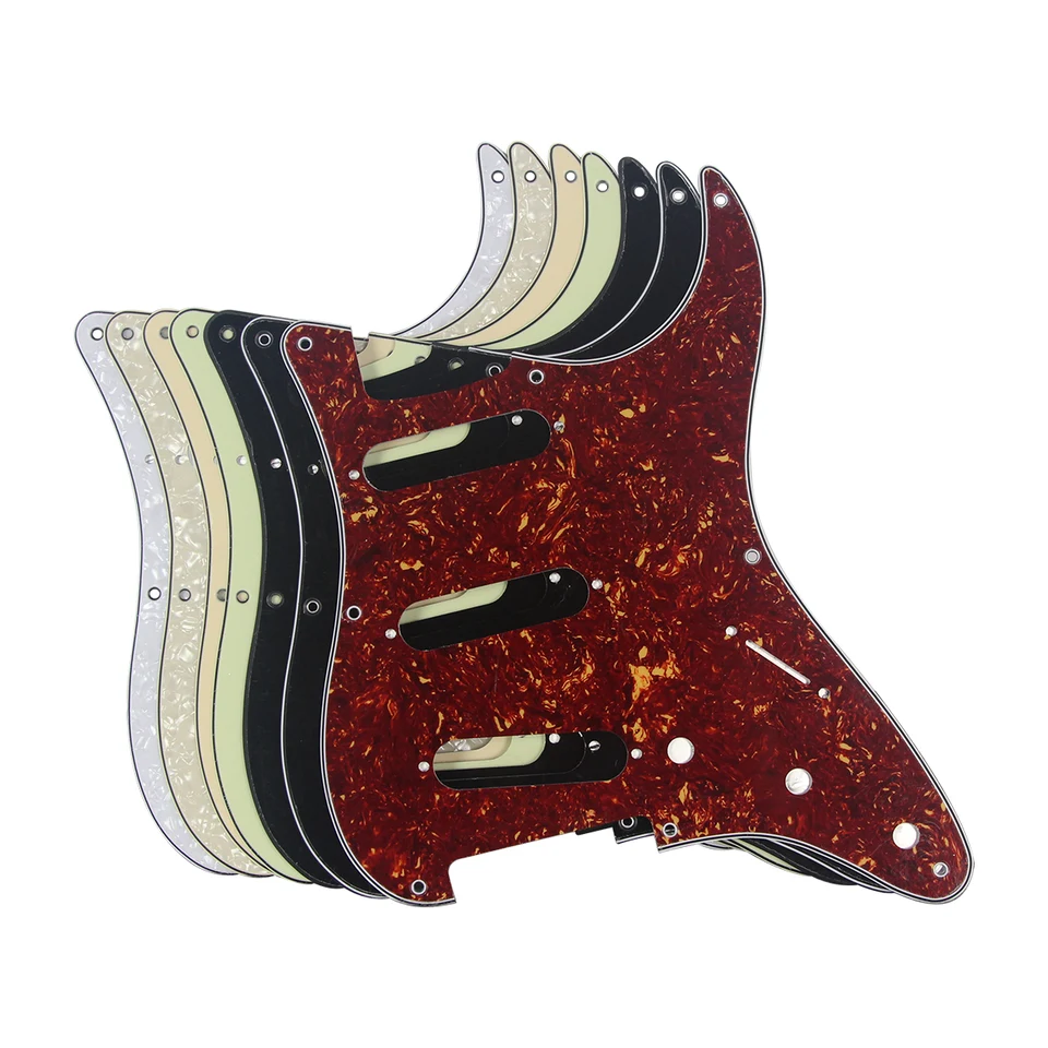 Fleor 1ks 8-jamkový vintage gitarový pickguard SSS SSS Scratch Plate a skrutky pre elektrické gitarové diely