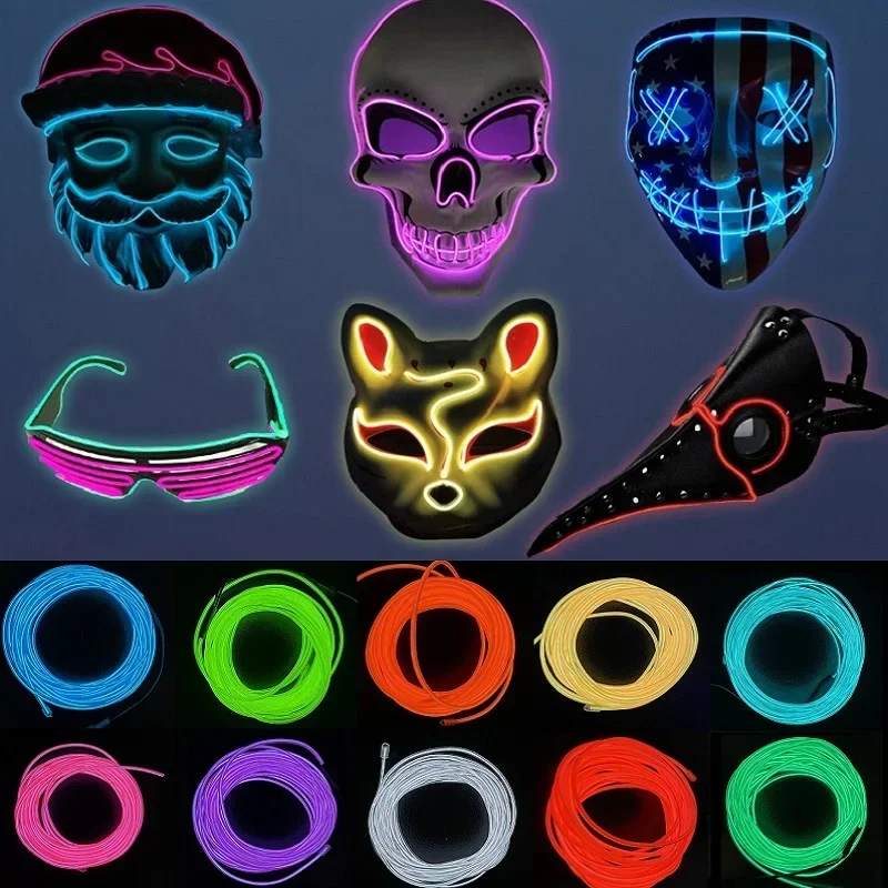 Flexibilné LED neónové svetlo žiara osvetľovače lano lana LED svetlá pre auto domov dekorácia DIY kostýmy topánky oblečenie loptičku Rave 5m