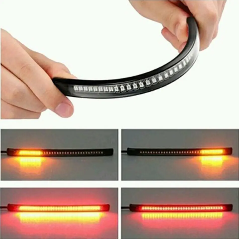 Flexibilný 48 LED motocyklová lalová tyčinka Strip Sign Signal Signal Brake pre Indian Scout Bobber SR400 BMW K1200LT Honda MSX