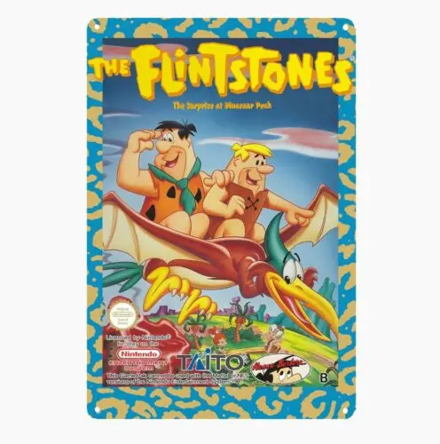 Flinstones NES retro videohra kovový plagát cín kovový znak 20*30 cm