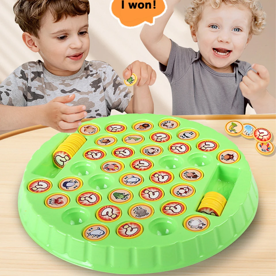 Flip, aby ste vyhrali pamäťovú hru, hru porovnávajúcu pamäť pre zvieratá/ovocie, Flip Chess Classic Strategy Board Game, Interactive Toy Parent-Child Interactive Toy