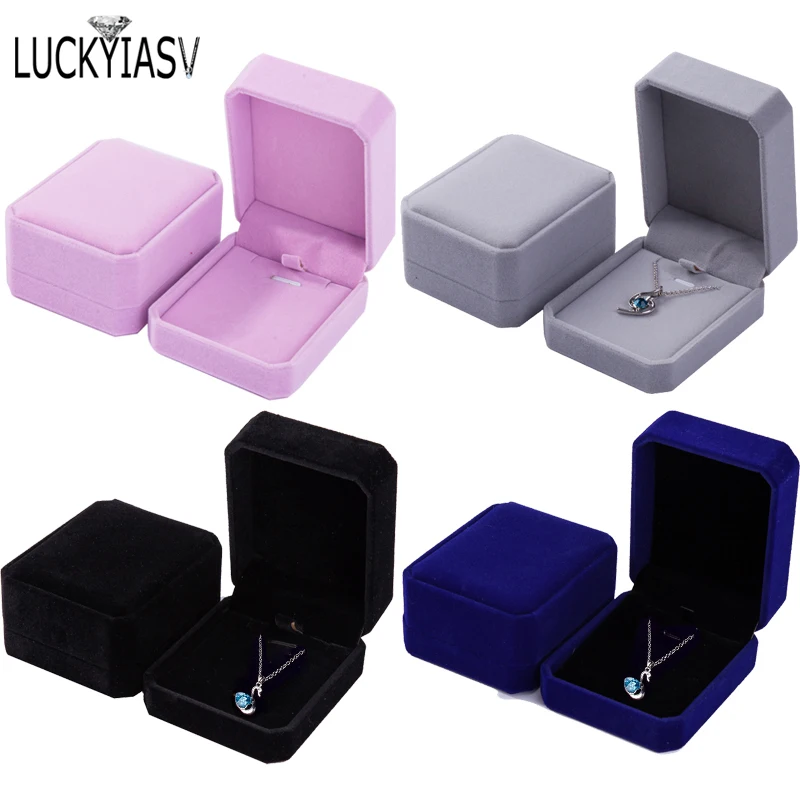 Flip Cover Termerry Storage Boxes neclakc prívesok šperky šperky zamatové náušnice plastový displejový box 7*8*4cm