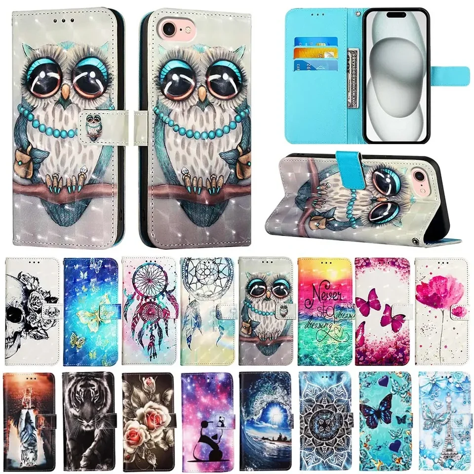 Flip kožené puzdro pre Huawei Pura 70 Honor 200 Lite 100 Pro 90 x6a x7a x8a x9a x6b x7b x8b roztomilý zadný kryt peňaženky