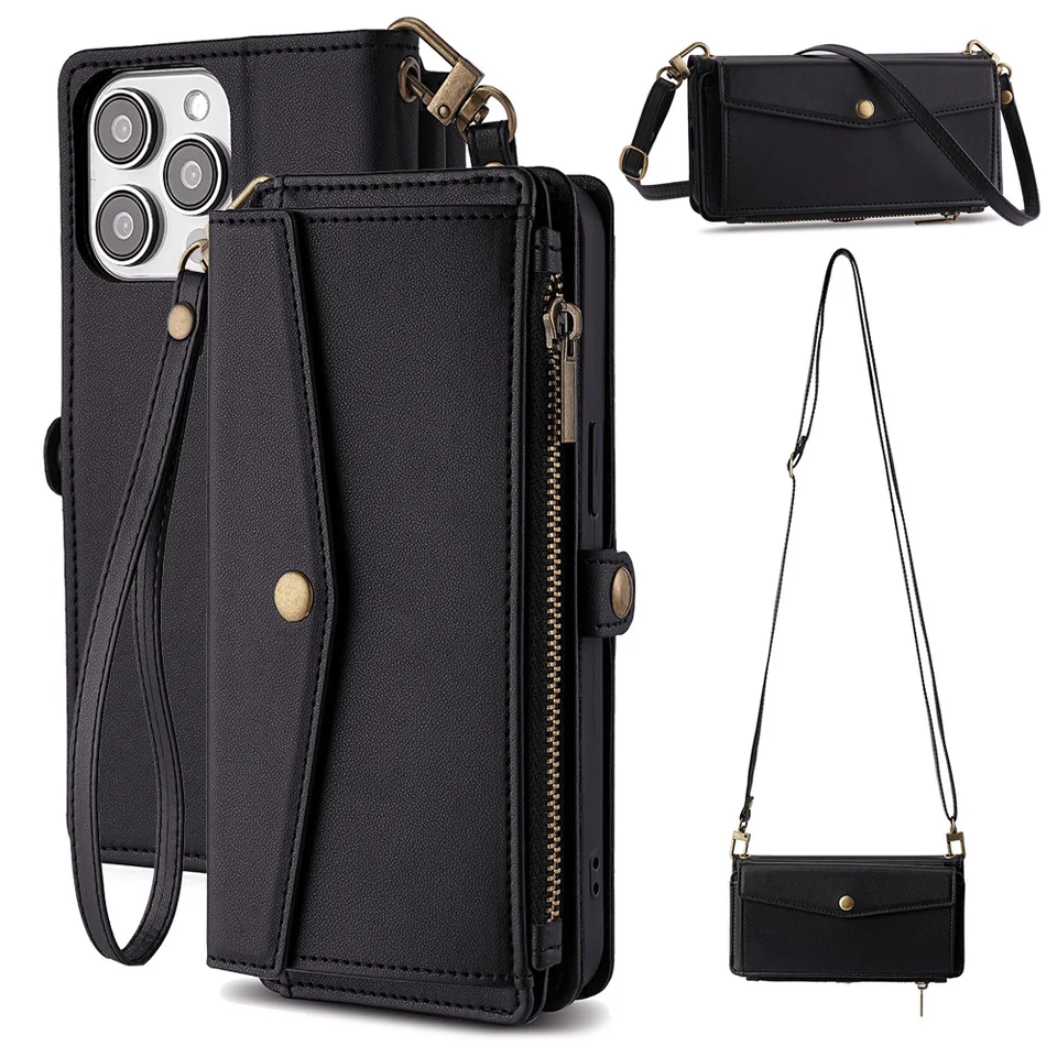 Flip kožené puzdrá pre OnePlus Nord 2T N10 N20 N30 N100 N200 N300 SE CE 2 3 4 Lite Ace Racing 2V 3V Pro Zipper Cross Bag