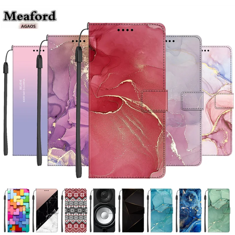 Flip puzdro pre Samsung Galaxy S22 Ultra Plus S20 Fe Marble Magnetic Wallet Leather puzdro pre Samsung S21 S21FE S21 Ultra S22+
