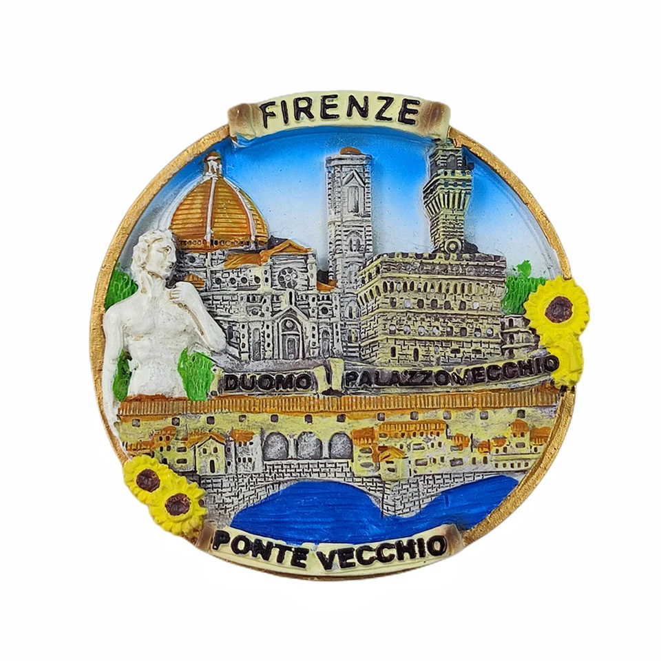 Florencia Taliansko 3D chladnička Magnet Darček Souvenír, Ručne vyrábaná živici Firenze Chladnička magnetu Home & Kitchen Decoration Collection