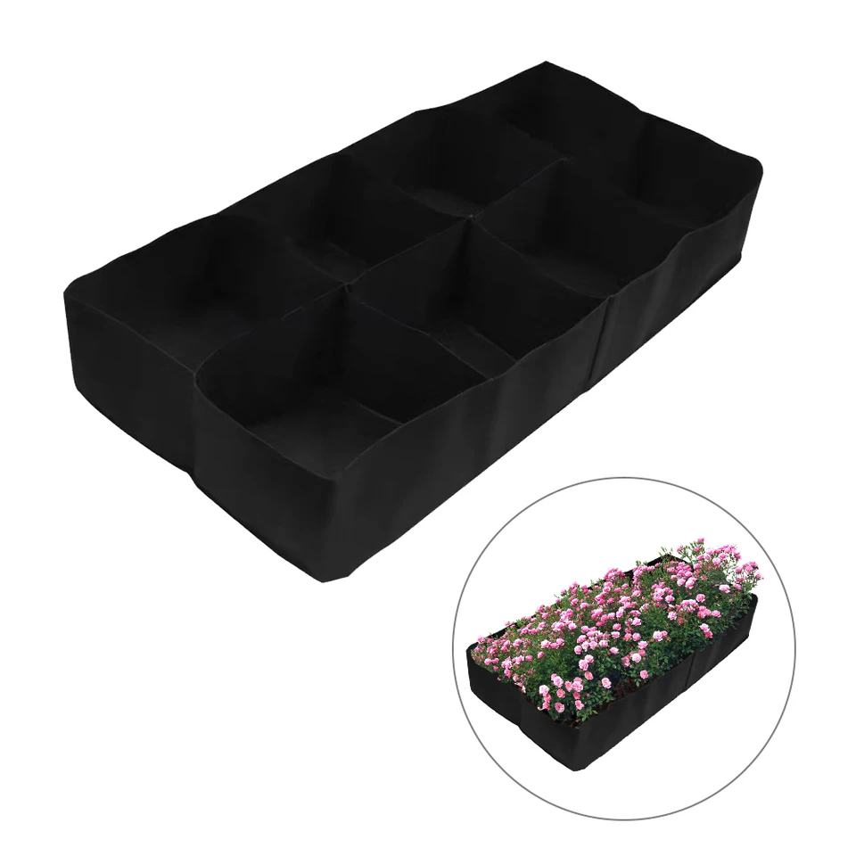 Flowerpot Breathe Handring Viac-mriežková obdĺžniková výsadba vrecka Felt 4/8 vrecká vyvýšená záhradná posteľ pre zeleninu kvety