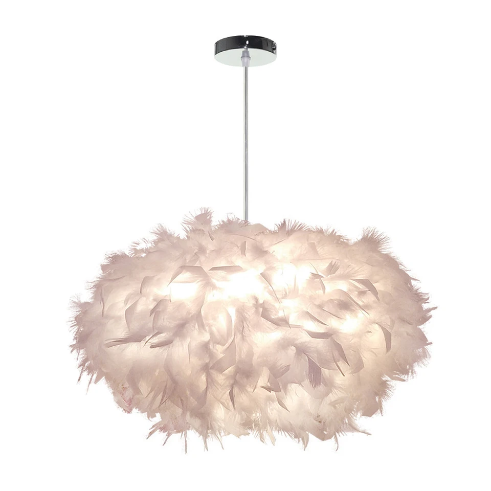 Fluffy perie prívesok Svetlo Moderný moderný držiak na osvetlenie Lamp