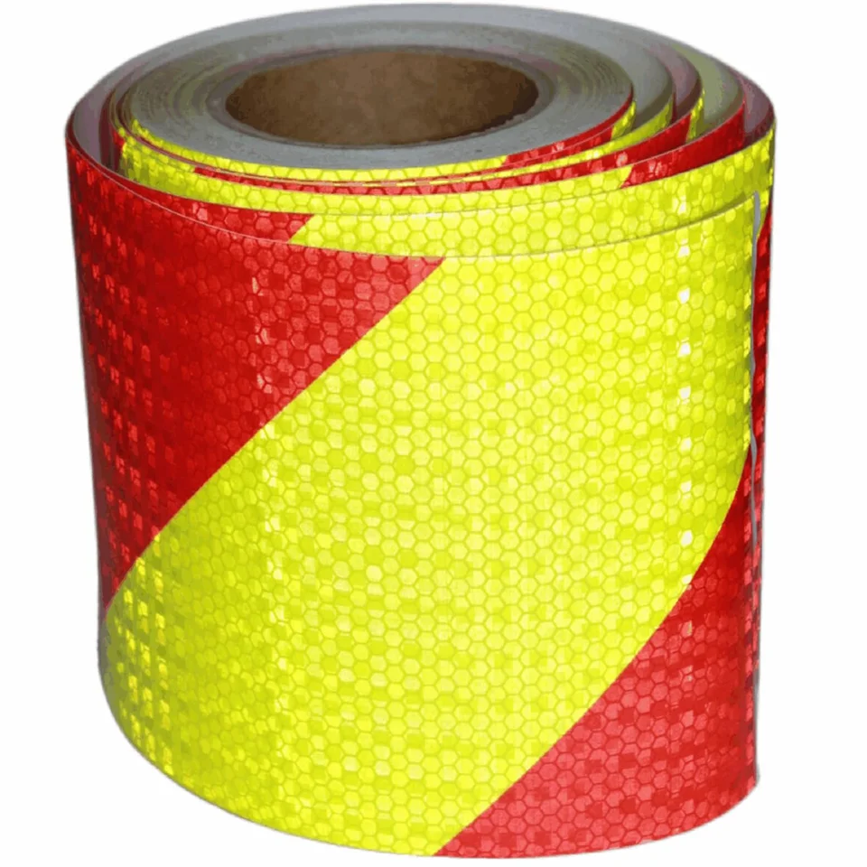 Fluorescenčne-žltá červená reflexná páska 4inch x 33ft Self-Twld Adhesive Neproidné nálepky na vonkajšie reflektory pre vozidlo