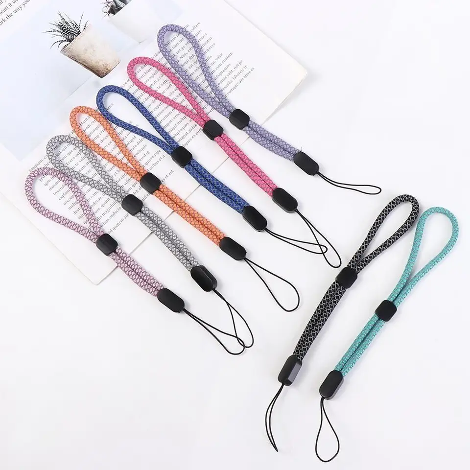 Fluorescenčný mobilný telefón popruh zápästia zavesenie lana reťaz mobilného telefónu nastaviteľný telefón Charm Phrist Prist Lanyard DSLR Camera