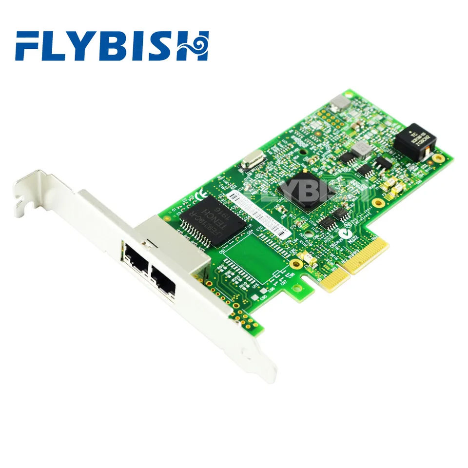 Flybish I350-T2 1000 m Dual Port RJ45 * 2 Chip Intel I350AM2 PCI-E X4