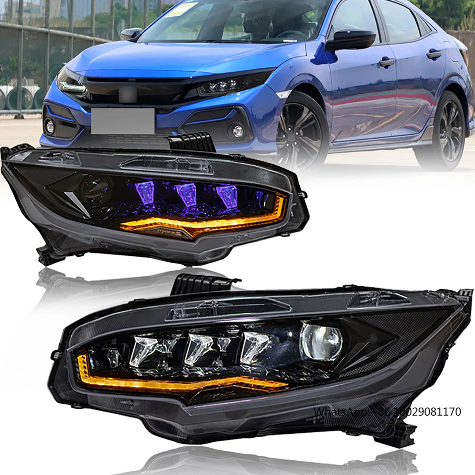 Flyfishp pre Honda Civic 10 Gen 2016 2017 2018 2019 2020 2021 Hatchback Front Rotate Highlight
