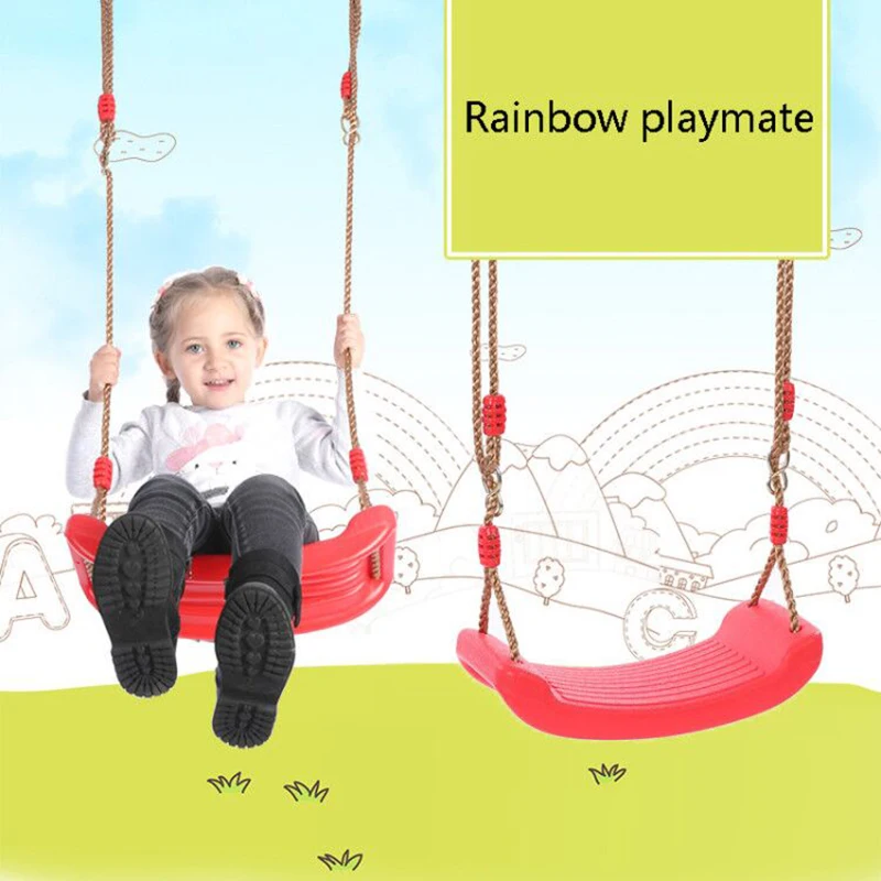 Flying Toy Garden Swing Deti zavesené sedadlá hračky s výškou nastaviteľné povrazy Vnútorné vonkajšie hračky dúhová zakrivená doska Deti Swing