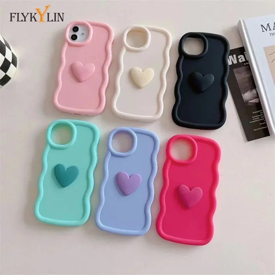 Flykylin 3D Love Telefon Case pre Oppo Reno11 Reno12 Reno10 Reno8 Reno7 Reno6 Reno5 Zft Pro 4G 5G Soft Silicone zadný kryt
