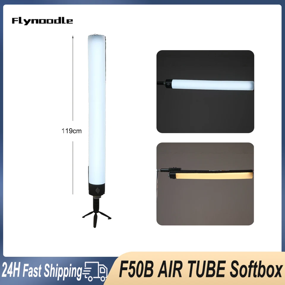 Flynoodle F50B vzduchová trubica nafukovacia zložená softboxová vrecková palica 2700-6500K LED video výplň FLEPT LIGHT pre živé vysielanie fotografie