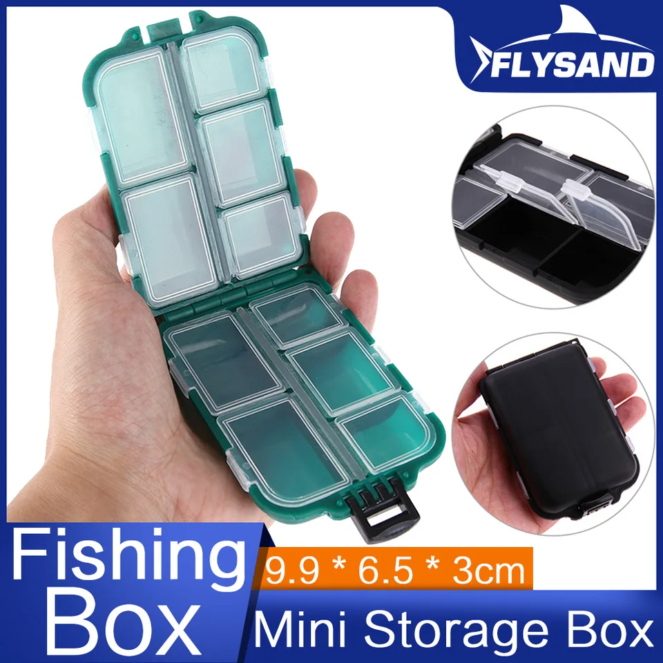 Flysand Mini Fishing Box 10 Odložky Skladovacia skrinka Rybolov Rybox Rybolová návnada Spoon Hook Bait Box Gadget Box Pesca Box