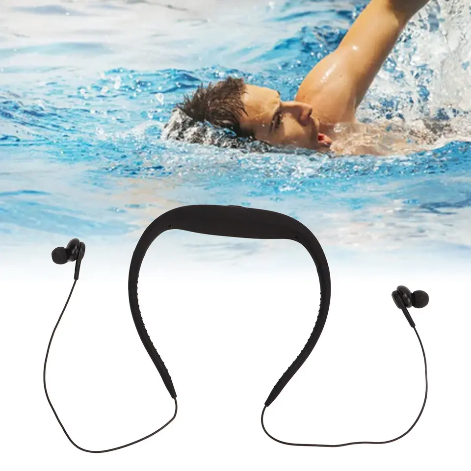 FM Radio Hudba prehrávač IPX8 nepremokavé plávanie slúchadlá mp3 hudobný prehrávač FM Radio Hudba prehrávač pre Watersports MP3 Hudobný prehrávač