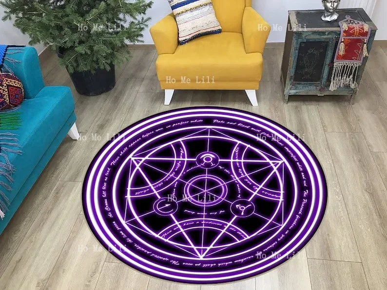 FMA Transmutation Circle Rug Fullmetal ALCHEMIST ROZ FURMETAL ALCHEMIST obývacia izba spálňa kruh koberca