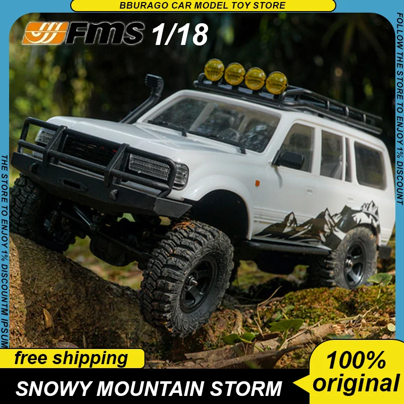 FMS 1/18 Automatické zasnežené horské búrky RTR Green RC Off Road Car Pickup RC Car Afstandsbediening Voertuig Simulatie Truck Hračky darček