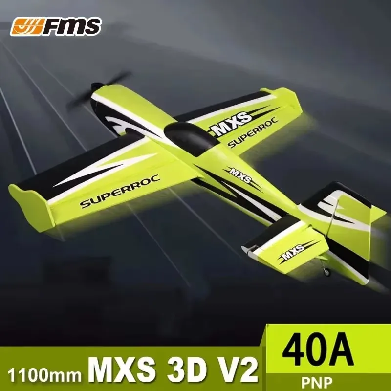 FMS 1100 mm MXS V2 Vylepšená verzia Aerrobatic 3D Sport Plane Model RC Lietadlo 4CH EPO Sports Fixte Wing Avion EPO Fen