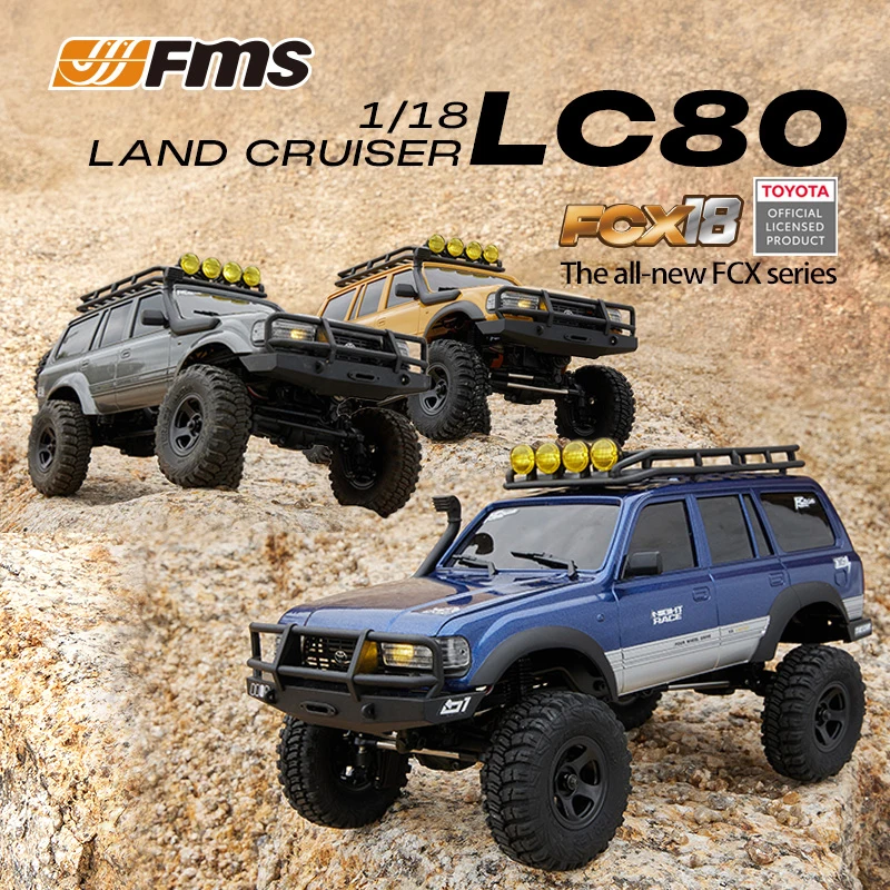 FMS úplne nový FCX 1/18 LC80 Cruiser Off-Road pohon Štvrtého kolies RC RC Vzhľadom na diaľkové ovládanie Elektrický simulačný model automobilu
