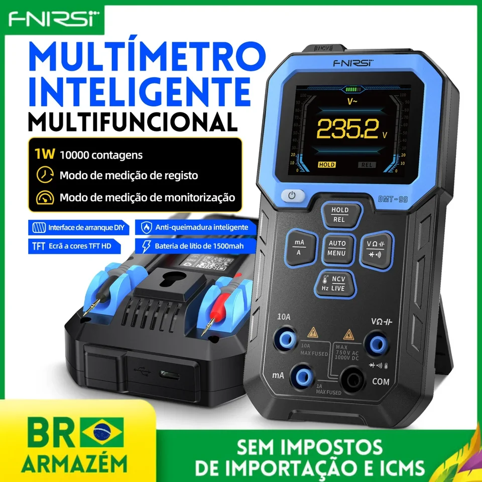 FNIRSI DMT -99 Digital Multimeter 9999 Počíta inteligentný profesionálny tester pre 1000 V Auto - rozsah AC/DC OHM HZ a kapacita