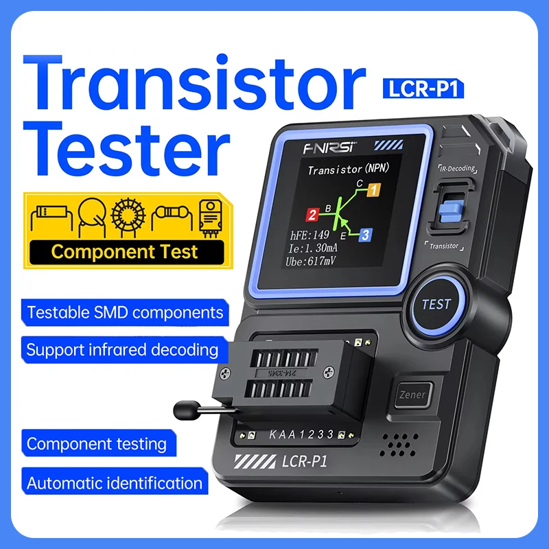FNIRSI LCR-P1 Tranzistor Sester Multifunkčný multimeterový tranzistorový tranzistorový kapacita
