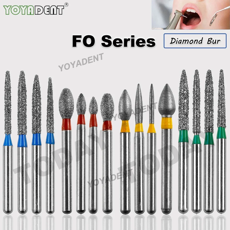 FO Type Dental Burs Dental Diamond Burs FG 1,6 mm pre vysokorýchlostné násadné leštiace štiepky vŕtačky zubný nástroj 10ks