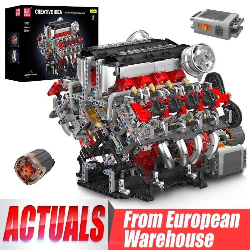 Fold King 10130 Technický automobil Building Blokovanie F488 Supercar V8 Motor Set montáž tehlové hračky Model Detský vianočný darček