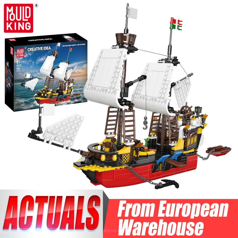 Fold King 10137 Movie hračky The Redbeard's Revenge Pirate Pirate Ship Build Block Zhromaždenie Pirátska loď Brick Set Kids vianočný darček