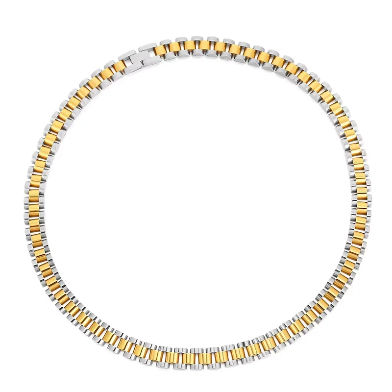 Fongten 10 mm hodinky retiazka retiazka pre mužov z nehrdzavejúcej ocele Náhrdelník ručne vyrábaný choker Muž klasický zlatý strieborný farebný šperky