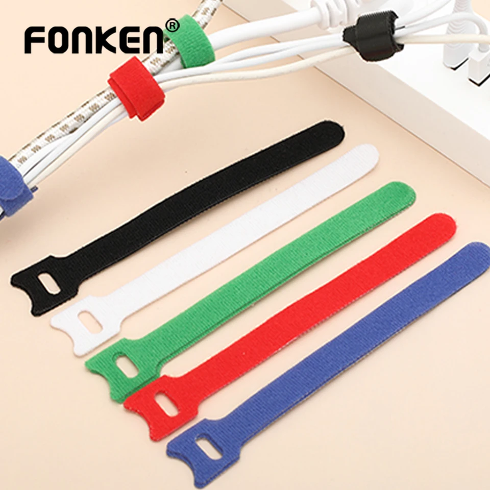 FONKEN 10/40ks Organizátor káblového organizátora Wire Witer Witer 15*1,2 cm USB Správa klip