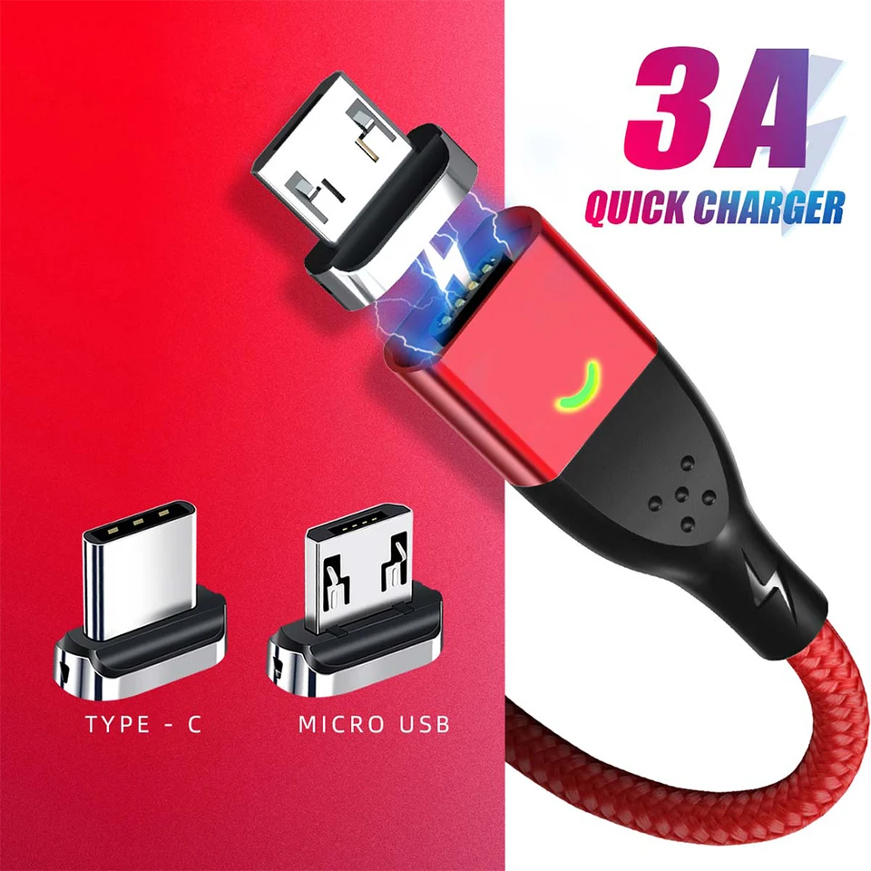 Fonken Magnetic Micro USB Kábel typu C Rýchle nabíjanie Dátový kábel nabíjačku nabíjačku USB Typ C Kábel pre Huawei Xiaomi 13 Pro
