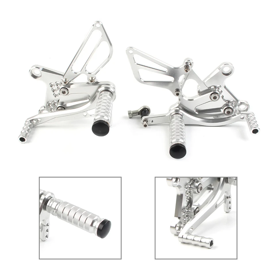 Footrest motocykla strieborného pre Honda NSF100 NSR50 Po celé roky nastaviteľná hliníková noha