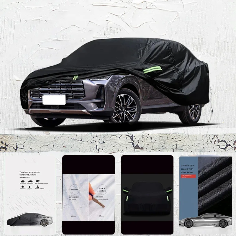 For-Trumpchi-GS4-Anti-UV-Sun-Shade-Rain-Rain-Snow-rezistentný čierny-Cover-Cover-Dust-Car-Ubrella-Full