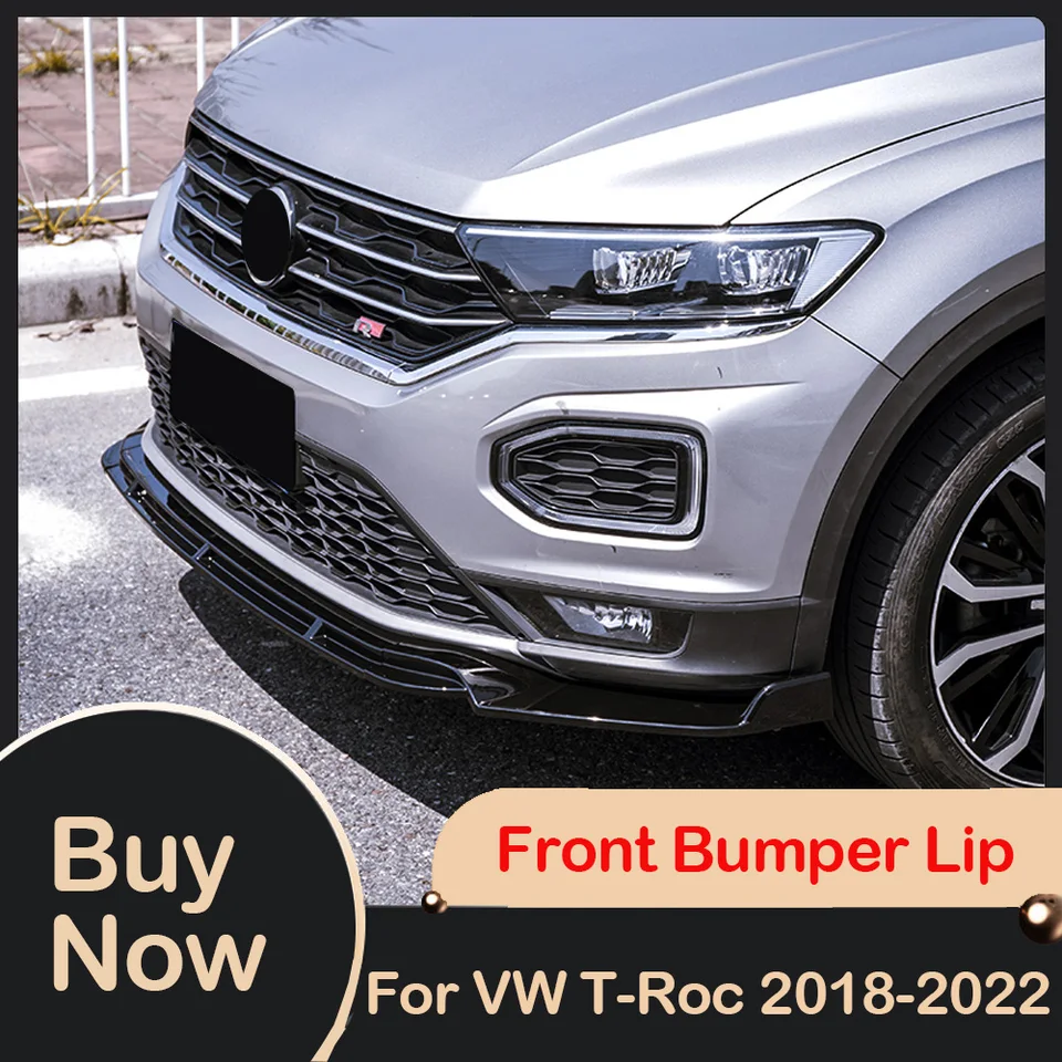 For VW T-Roc 2018 19 20 21 22 Body Kit car Front Bumper Lip Spoiler Side Lower Splitters Carbon fiber Decoration Accessories